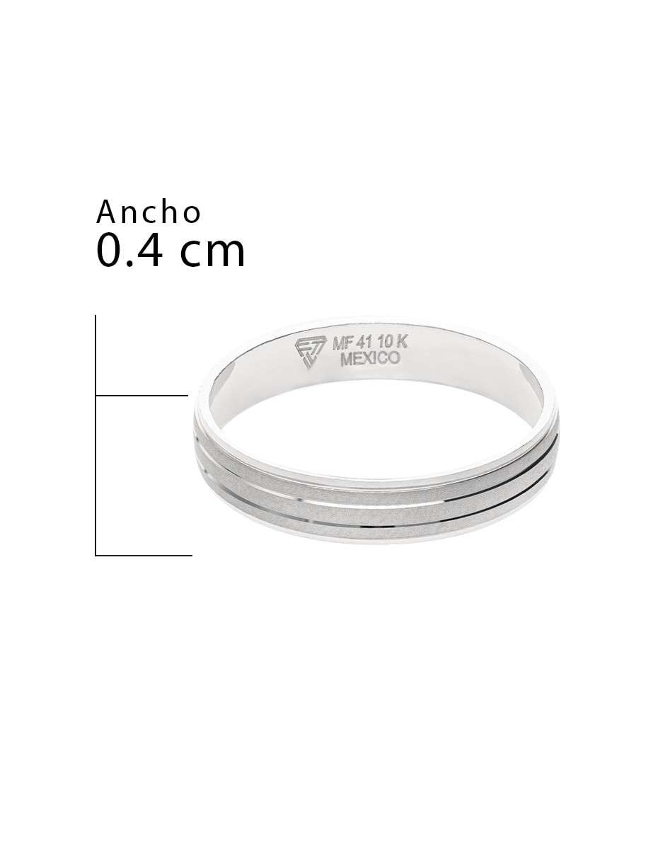 Anillo de compromiso de oro blanco 10 K Fonelli Alianza