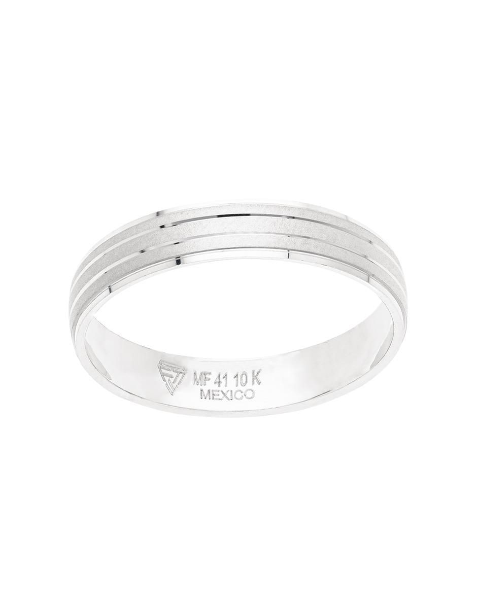 Anillo de compromiso de oro blanco 10 K Fonelli Alianza