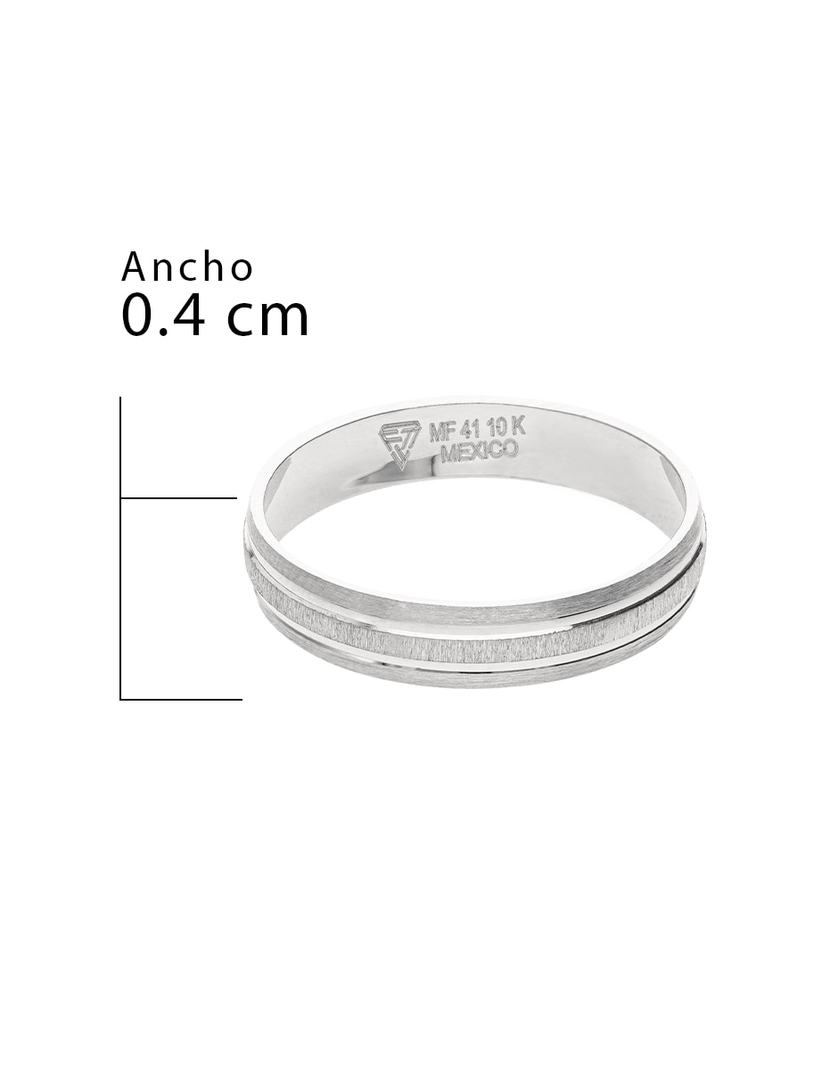 Anillo de compromiso de oro blanco 10 K Fonelli