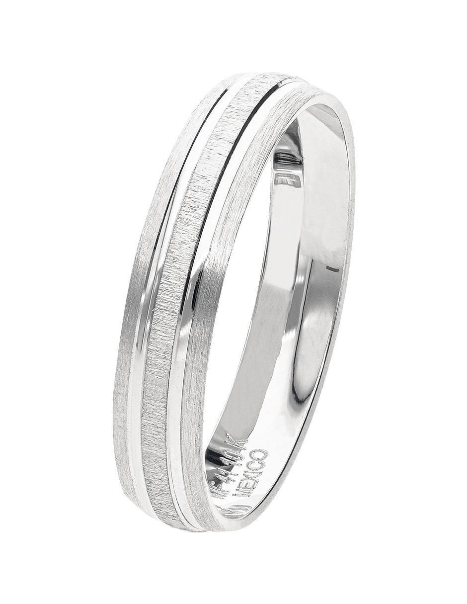 Anillo de compromiso de oro blanco 10 K Fonelli