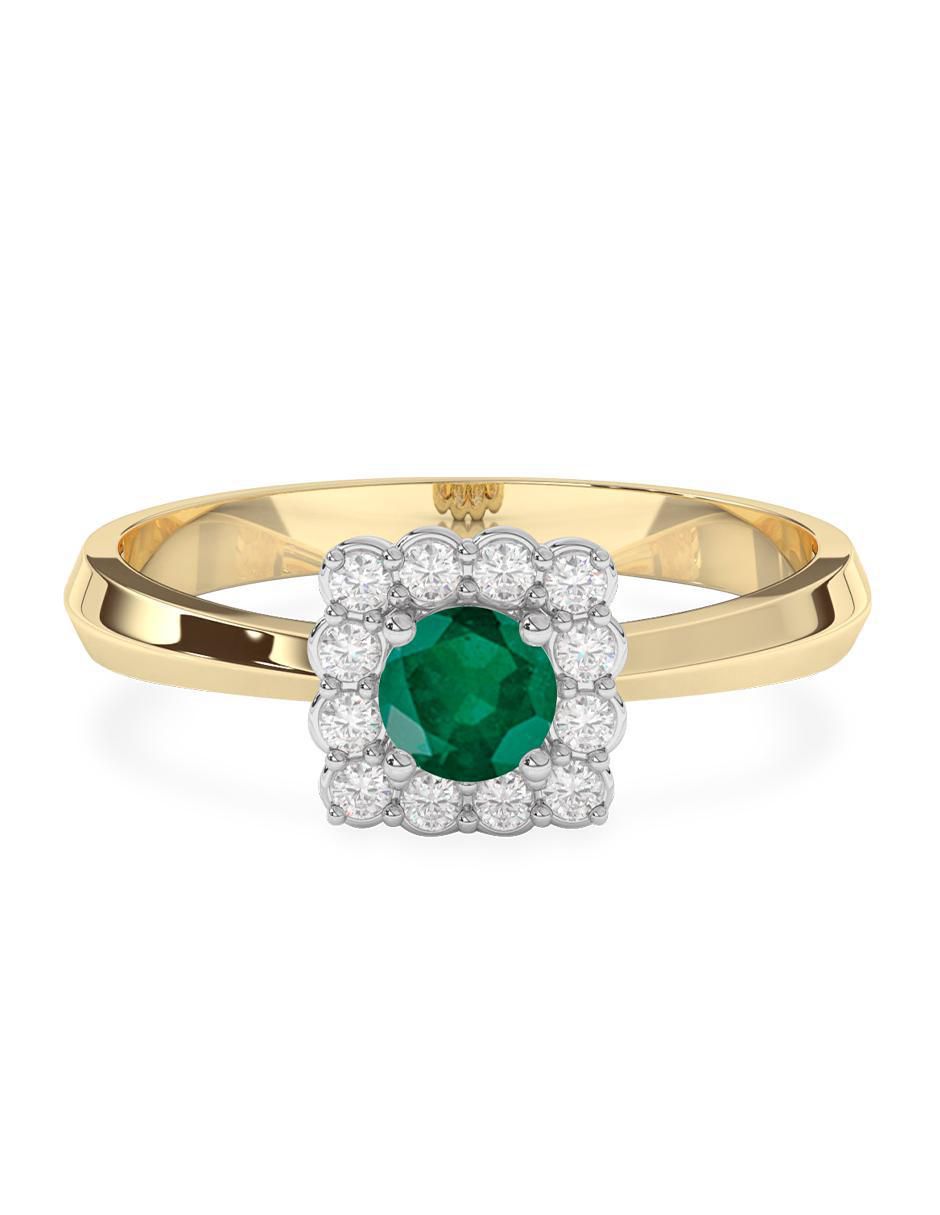 Anillo de compromiso de oro 14 k esmeralda Anillo de compromiso de oro 14 k esmeralda