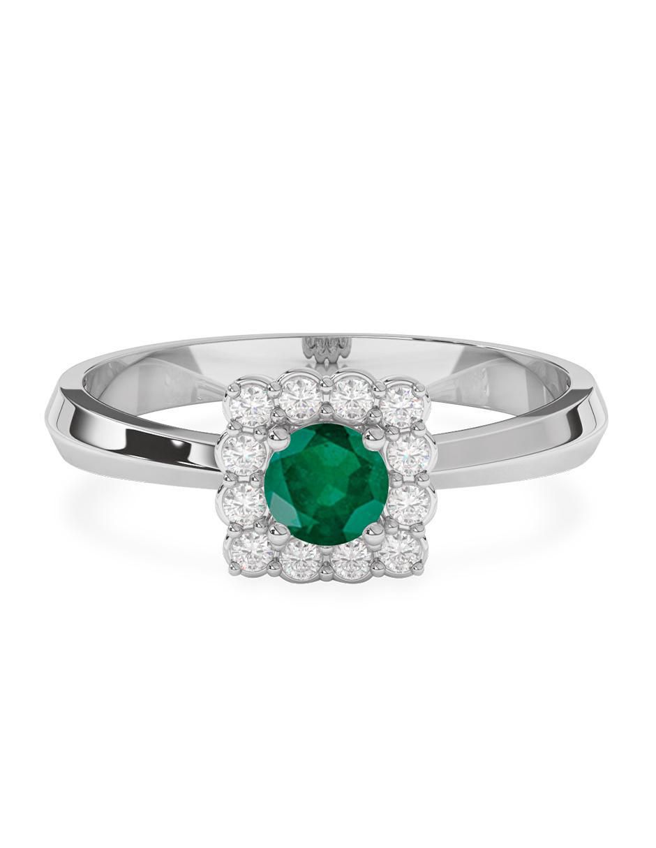 Anillo de compromiso de oro 14 k esmeralda