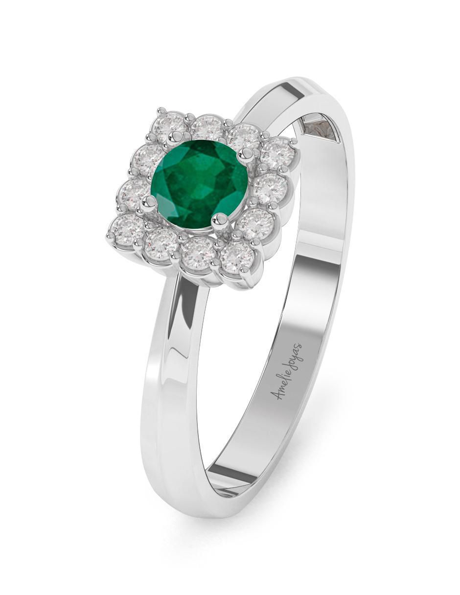 Anillo de compromiso 14 k esmeralda 2