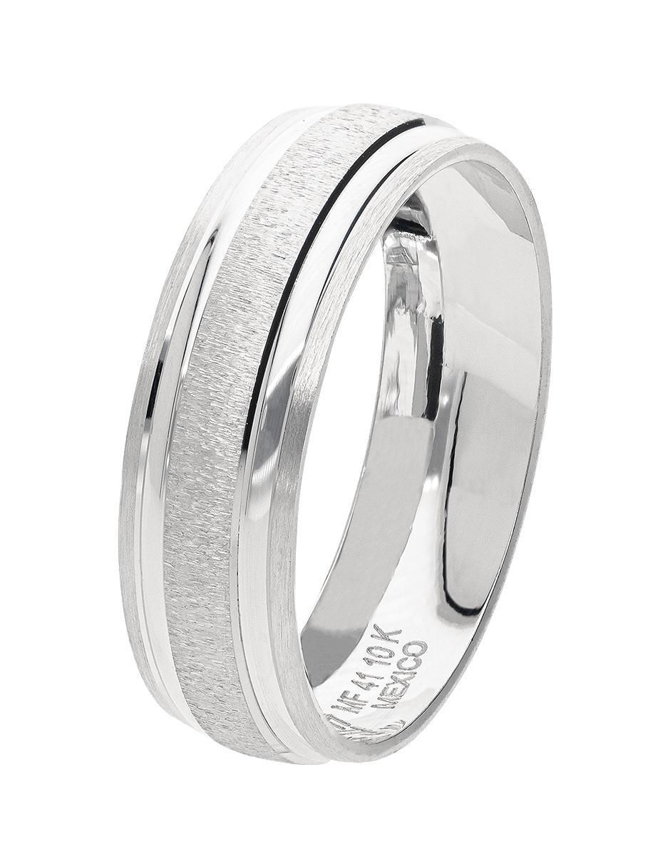 Anillo de compromiso de oro blanco 10 k Abrazos