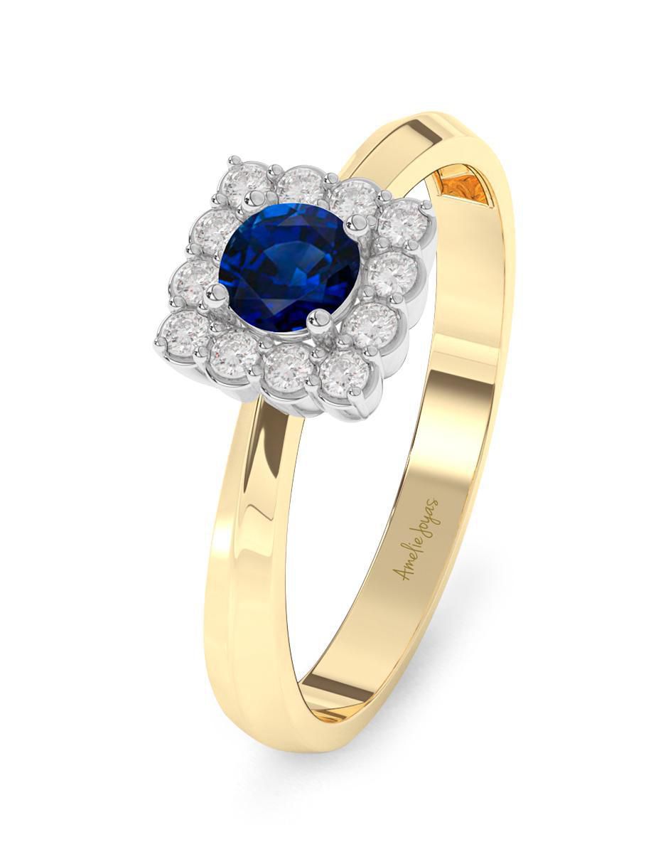 Anillo de compromiso 14 k zafiro 3