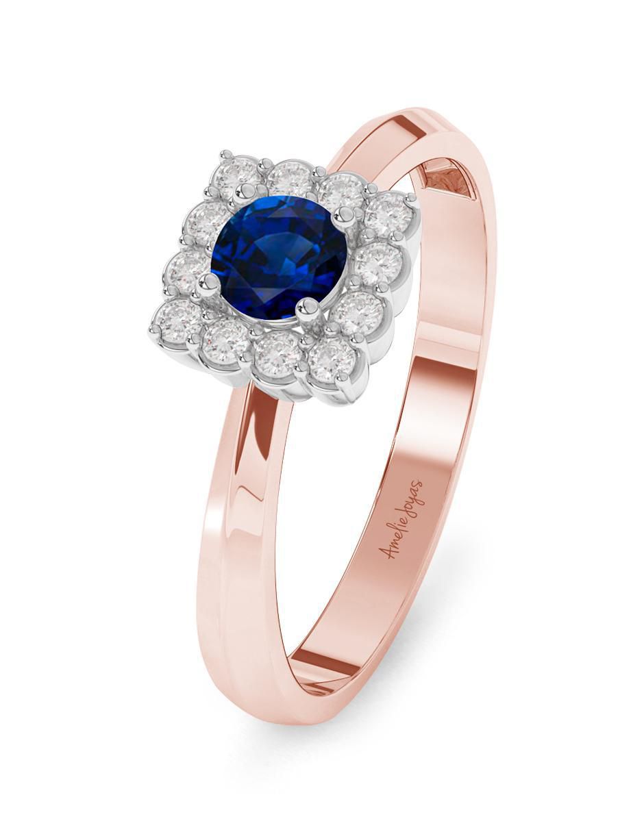 Anillo de compromiso 14 k zafiro 2