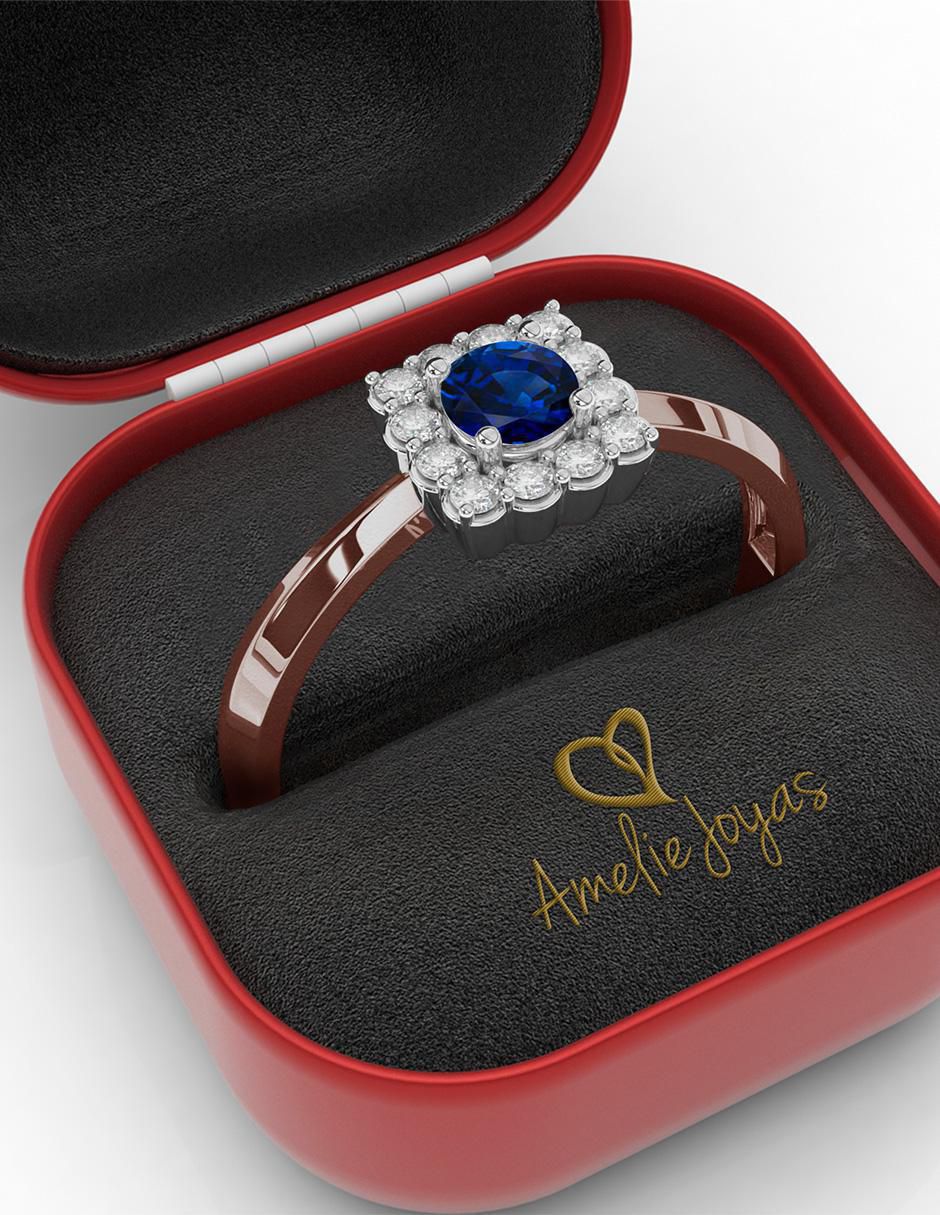Anillo de compromiso 14 k zafiro 4