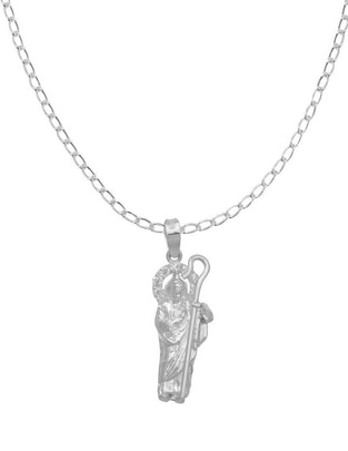 Collar San Judas Tadeo de plata P 925 Collar San Judas Tadeo de plata P 925