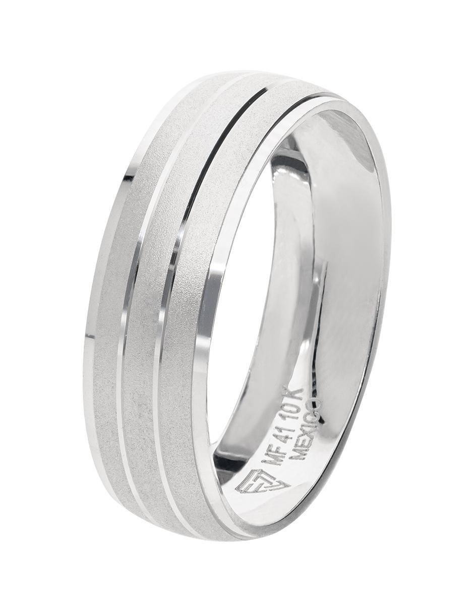 Anillo de compromiso de oro blanco 10 k Alianza