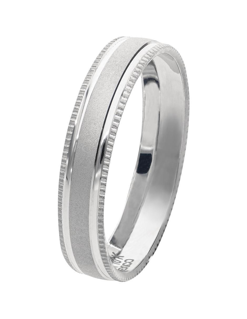 Anillo de compromiso de oro blanco 10 k Deseo