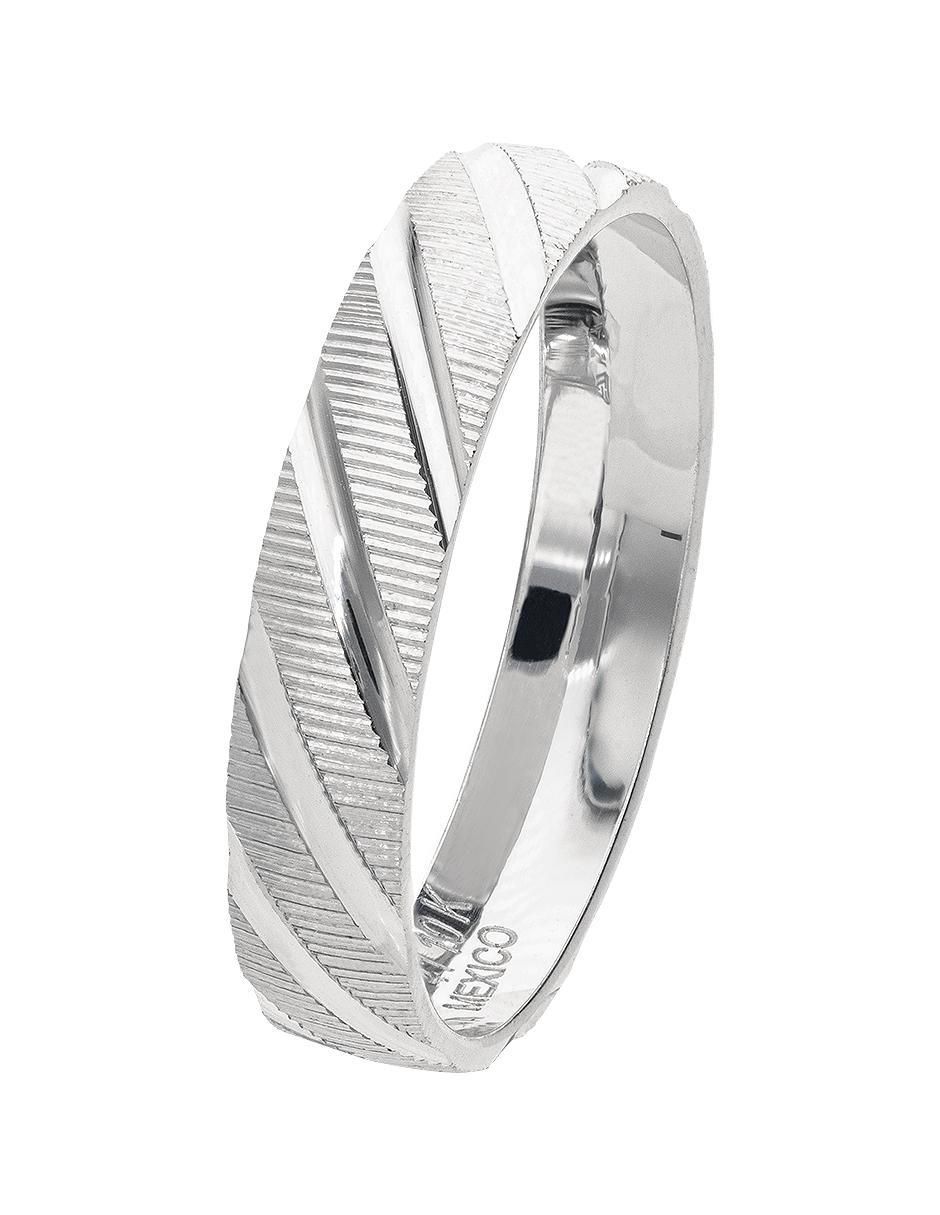 Anillo de compromiso de oro blanco 10 k
