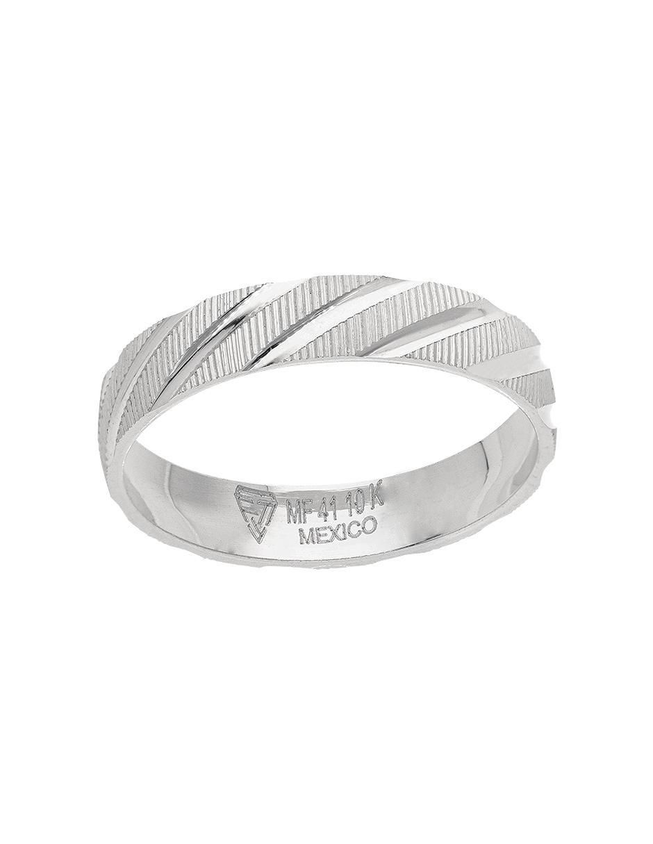 Anillo de compromiso de oro blanco 10 k