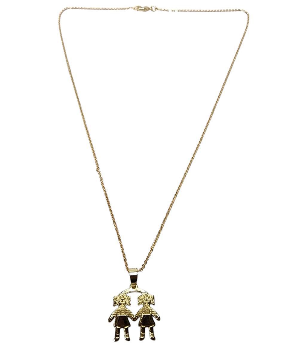 Collar con dije niña de oro laminado 14 K 3