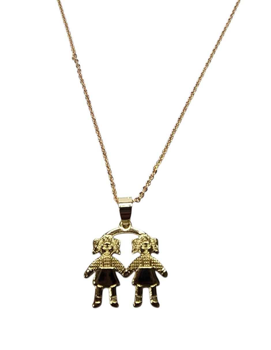 Collar con dije niña de oro laminado 14 K 4
