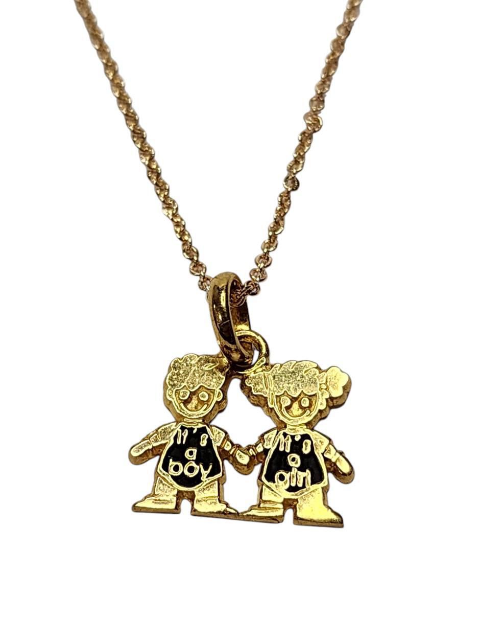 Collar con dije niño de oro laminado 14 K Collar con dije niño de oro laminado 14 K