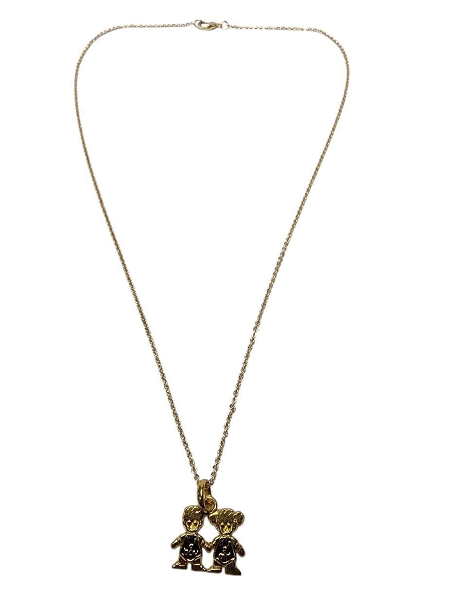 Collar con dije niño de oro laminado 14 K 2