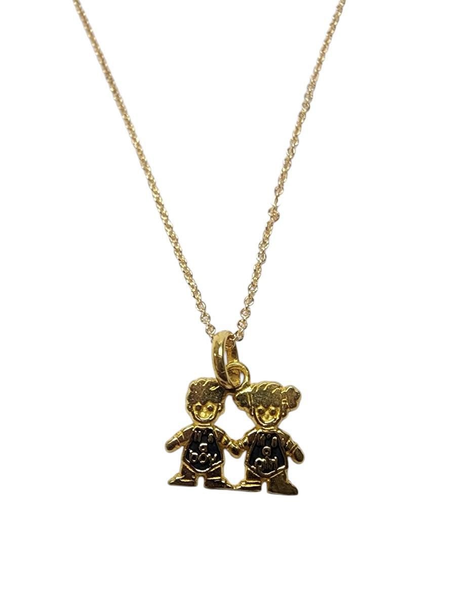 Collar con dije niño de oro laminado 14 K 3