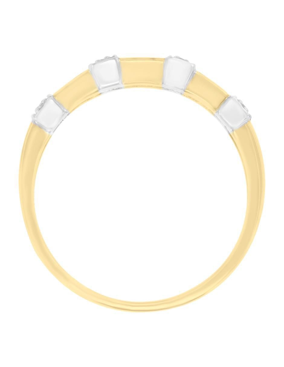 Anillo redondo Luisiana 14 k de oro esmeralda, zafiro y rubí brillante 4