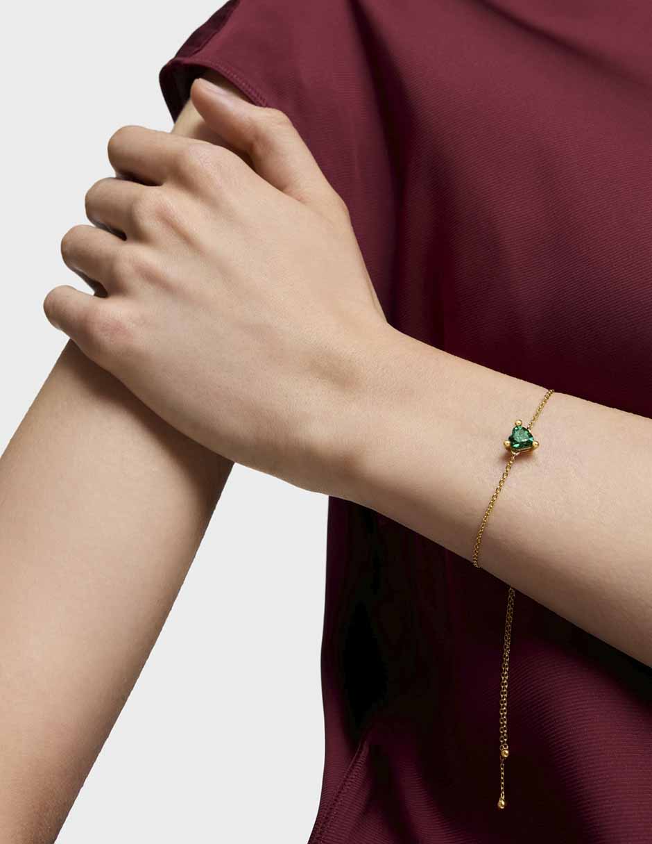 Brazalete de plata con esmeralda p 925 Garden Of Love con acabado brillante 3