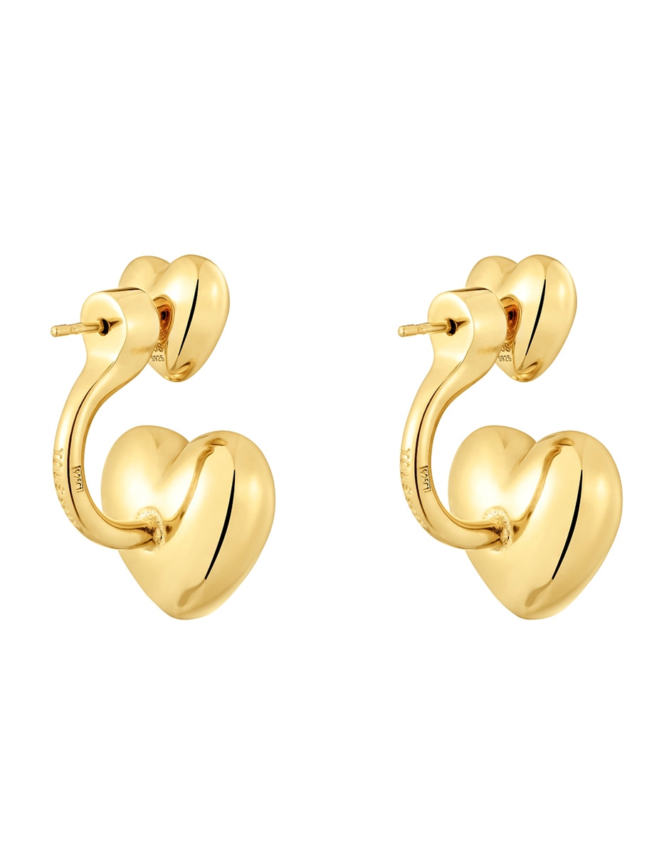 Aretes de corazón Tous Garden Of Love de plata P 925 con acabado baño de oro