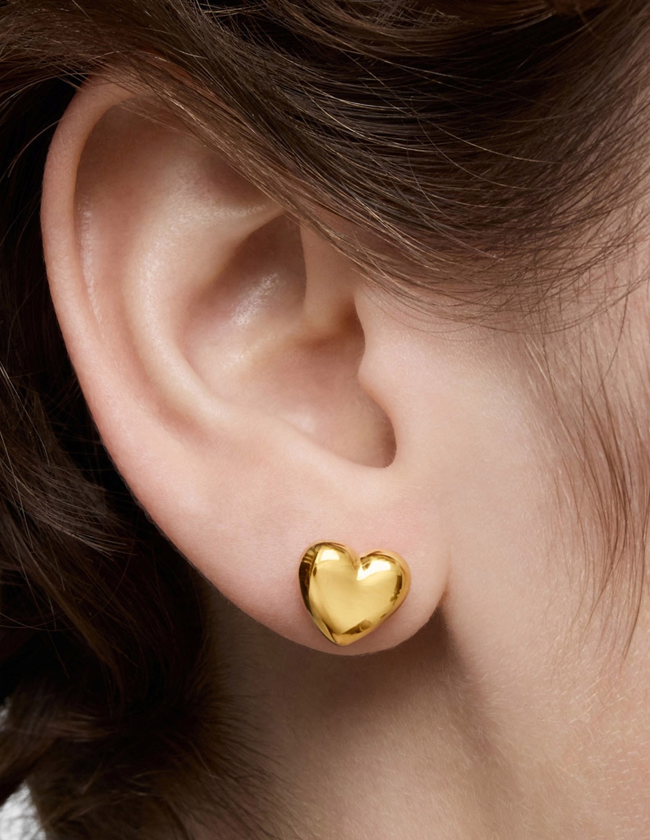 Aretes de corazón Tous Garden Of Love de plata P 925 con acabado baño de oro