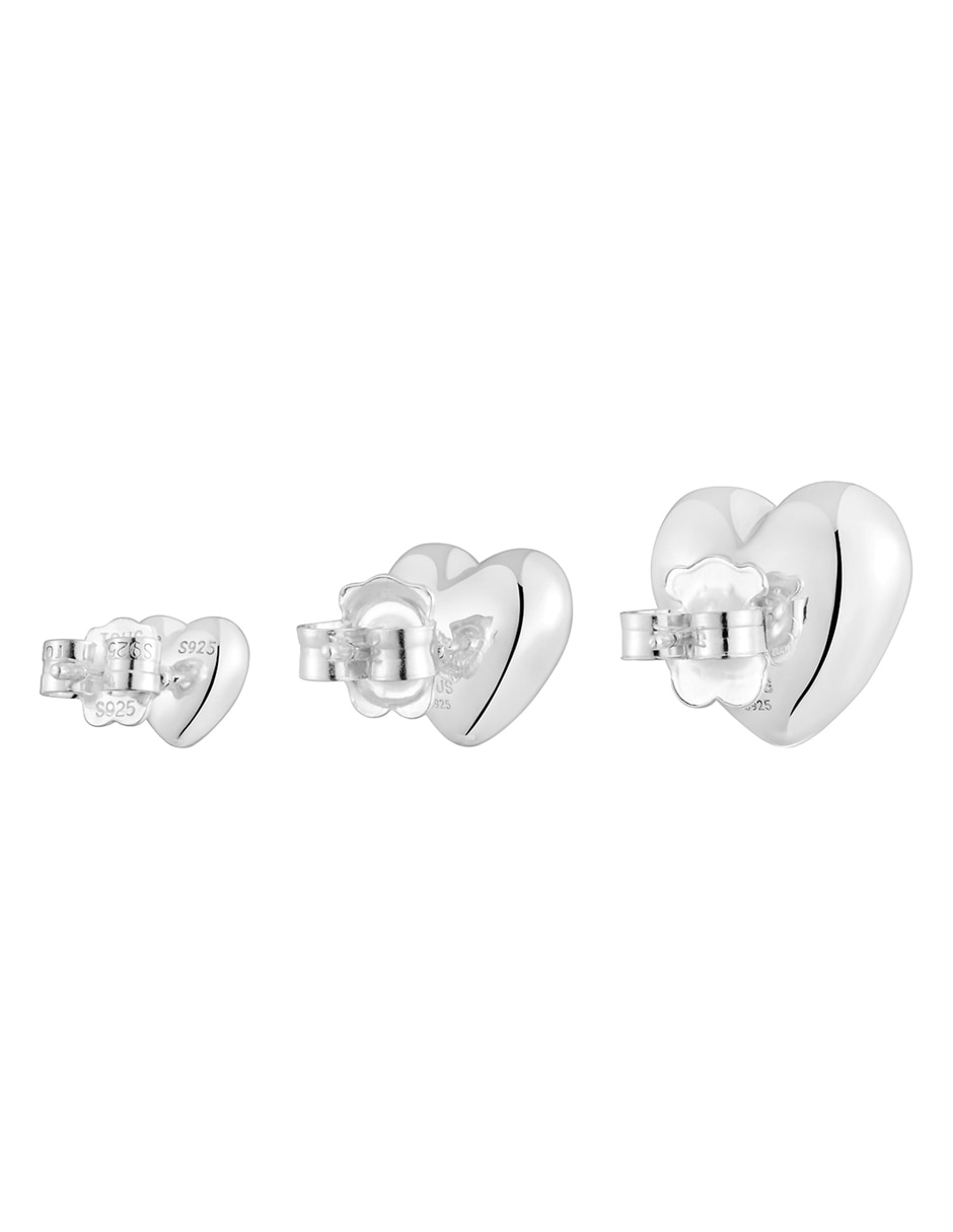 Set de aretes de corazón Tous Garden Of Love de plata P 925 con acabado plateado