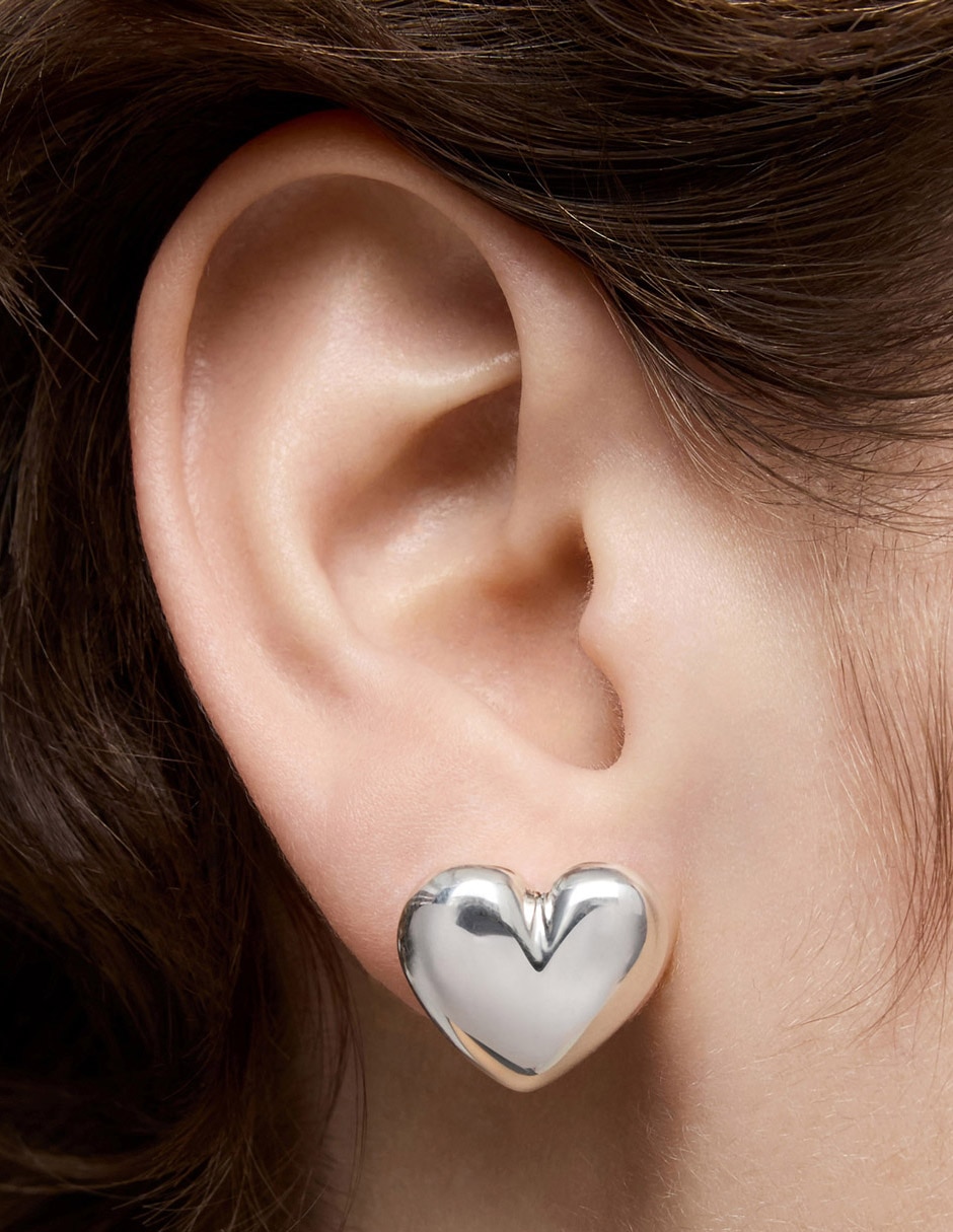 Set de aretes de corazón Garden Of Love de plata P 925 con acabado plateado