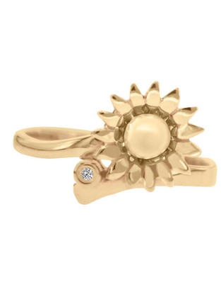 Anillo de flor Baris 14 k de oro amarillo diamante brillante Anillo de flor Baris 14 k de oro amarillo diamante brillante