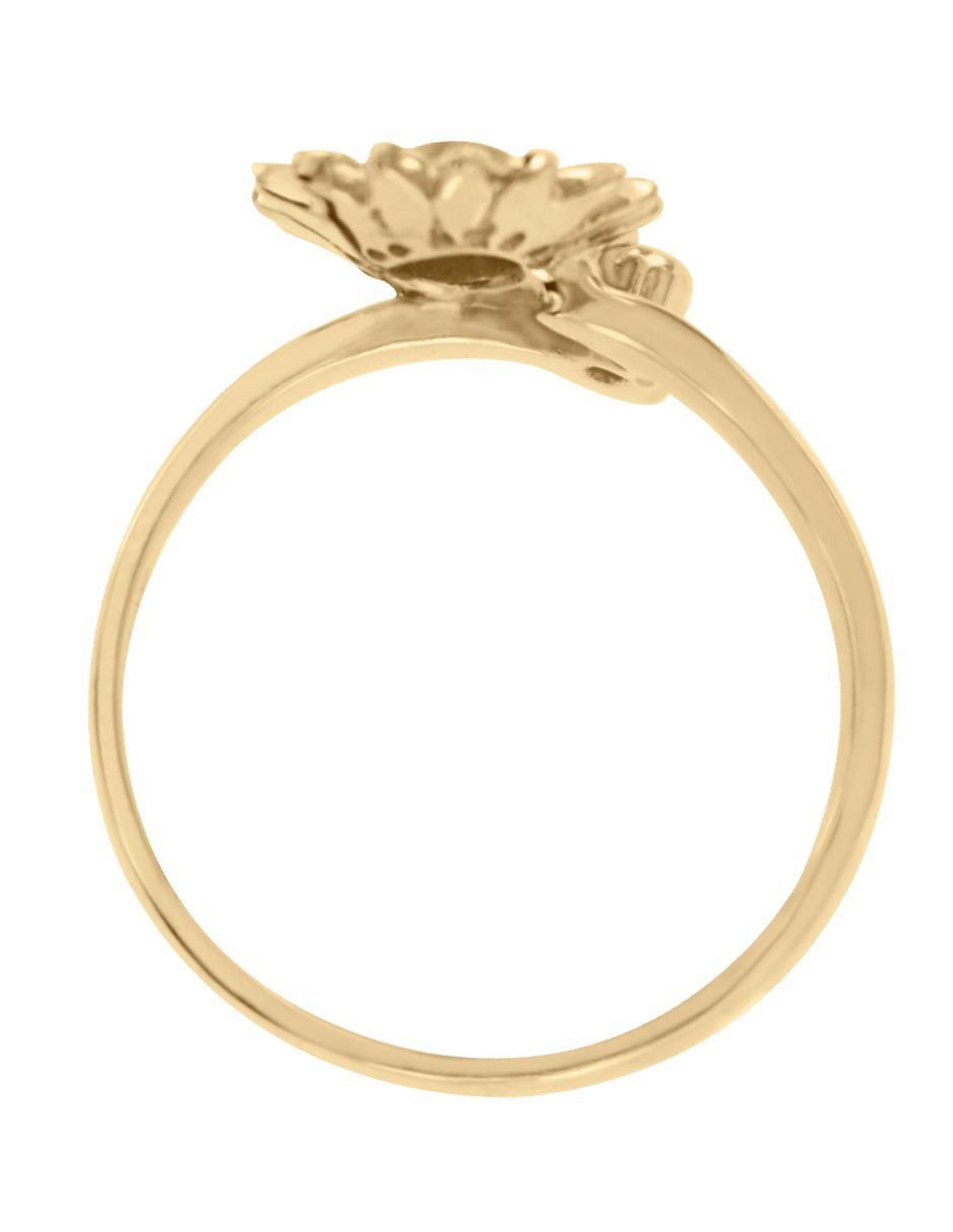 Anillo de flor Baris 14 k de oro amarillo diamante brillante