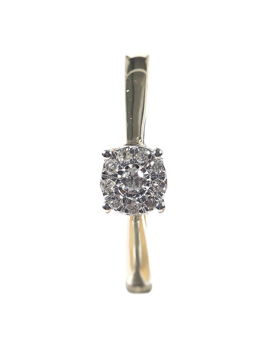 Anillo redondo 14 k de oro diamante brillante 3