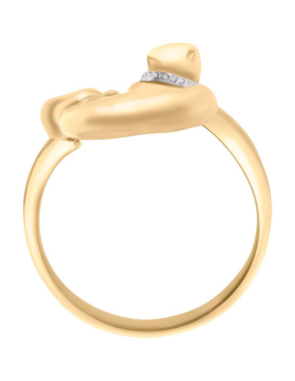 Anillo redondo 14 k de oro diamante brillante 4