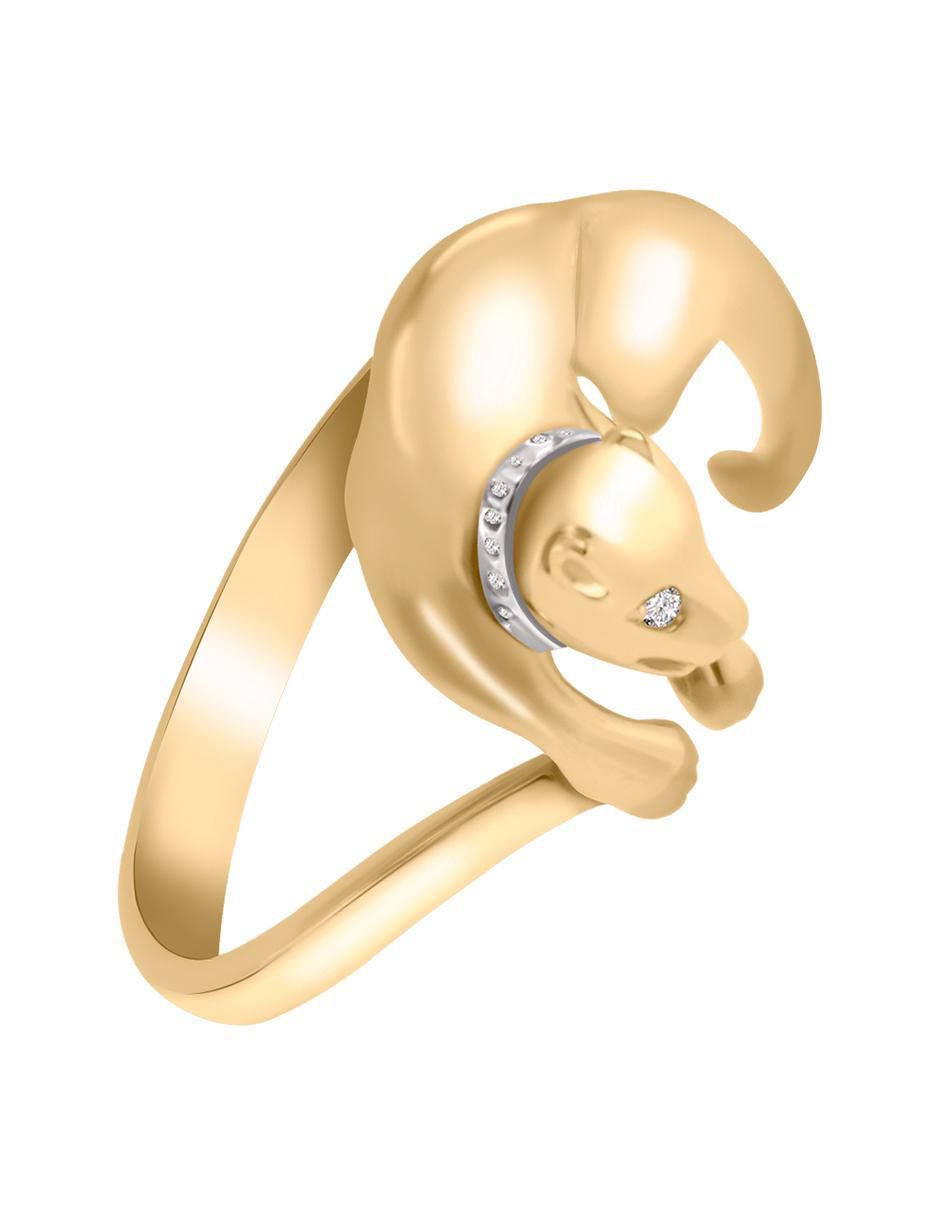 Anillo redondo 14 k de oro diamante brillante 3