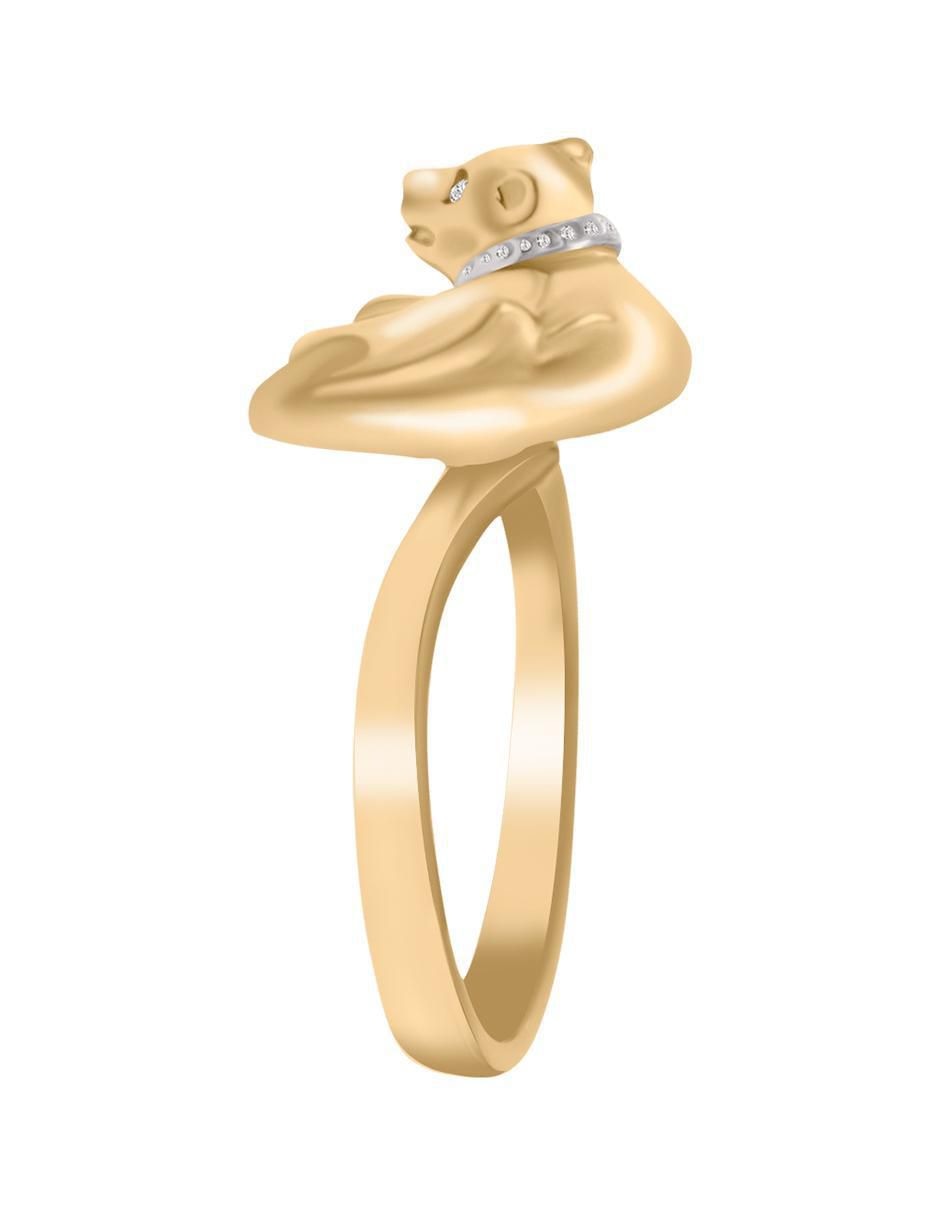 Anillo redondo 14 k de oro diamante brillante 2