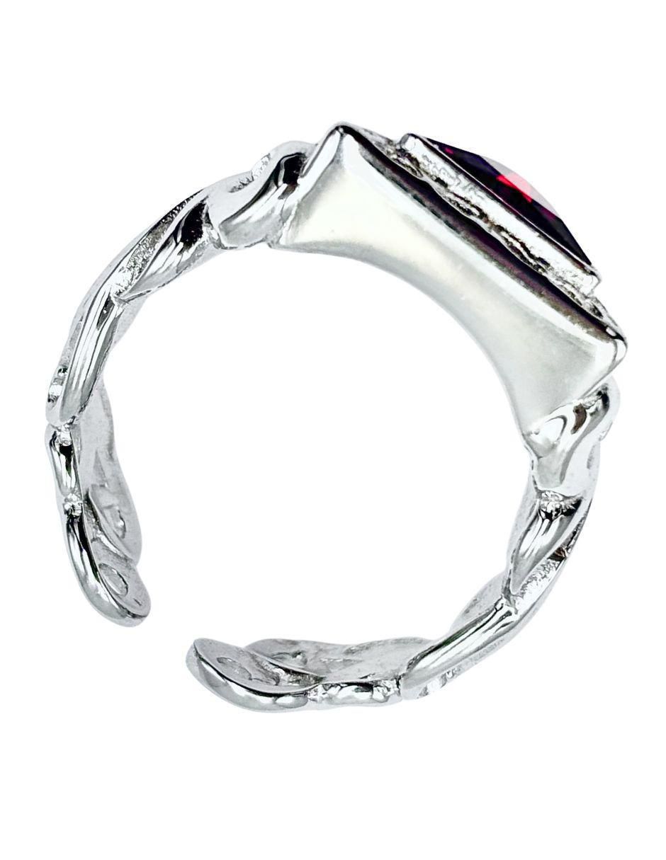 Anillo triangular Brillo P 925 de plata zirconia troquelado 7