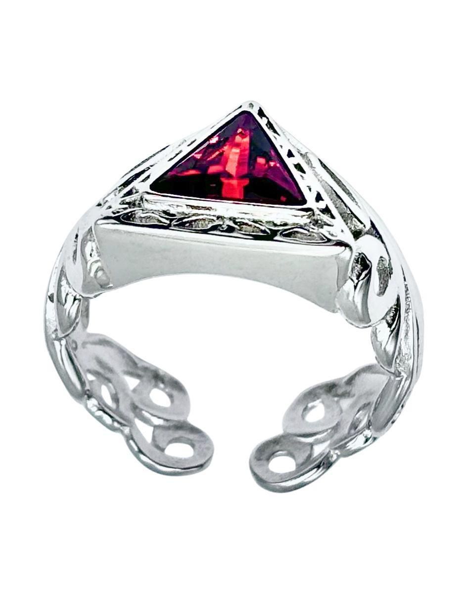 Anillo triangular Brillo P 925 de plata zirconia troquelado 5