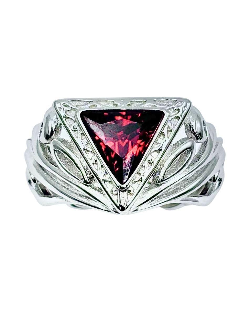 Anillo triangular Brillo P 925 de plata zirconia troquelado