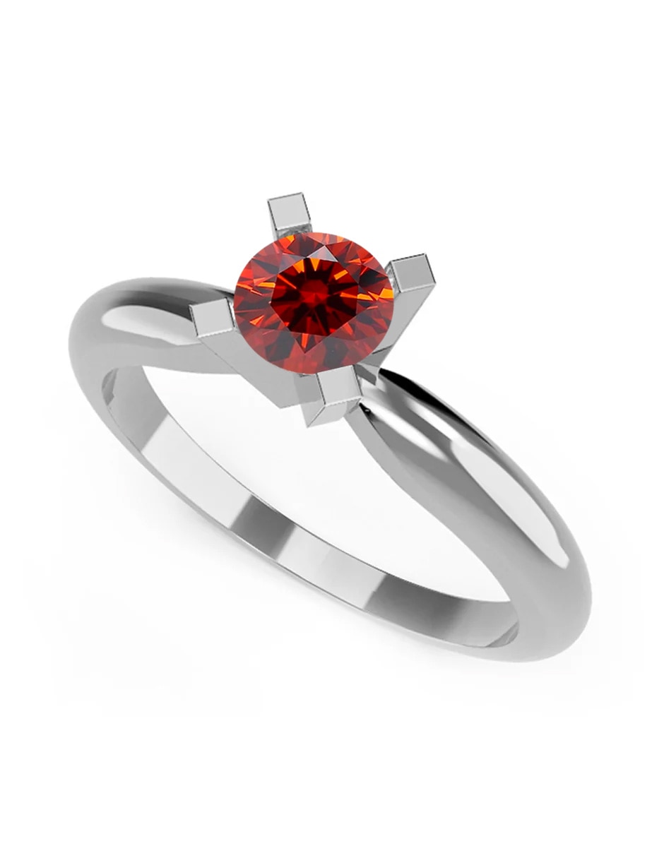 Anillo de compromiso de oro blanco 14 k amore mio