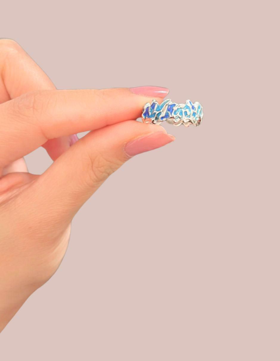 Anillo Brillo P 925 de plata craquelado
