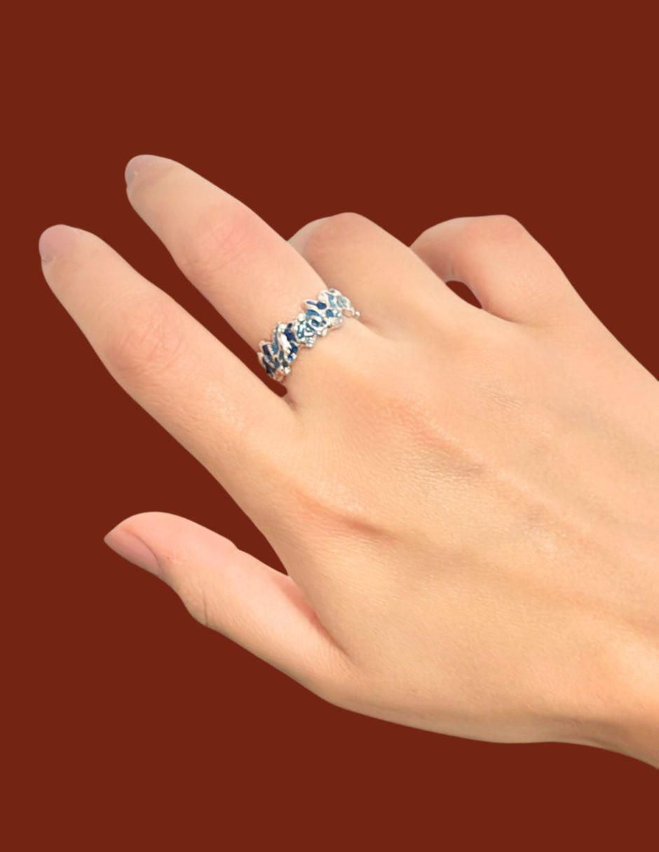 Anillo Brillo P 925 de plata craquelado