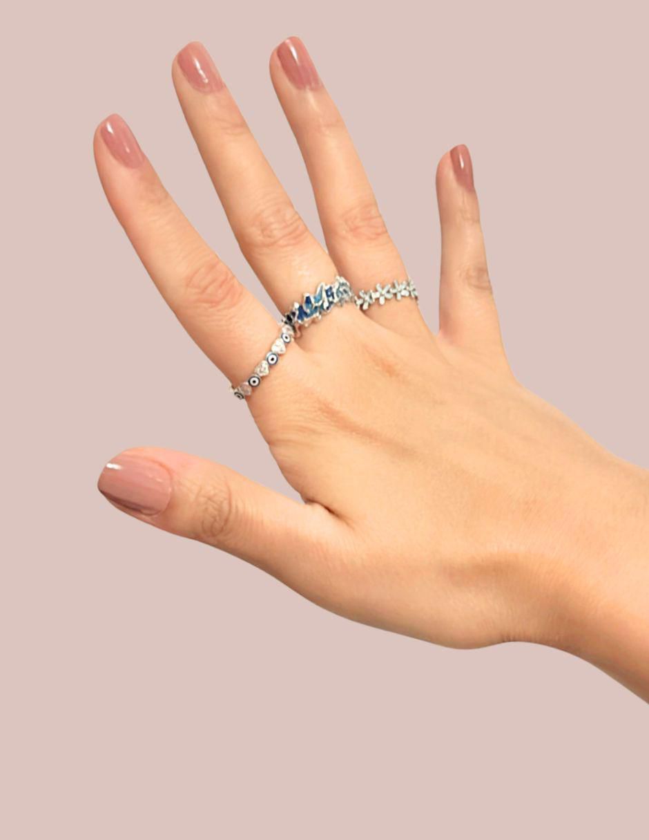 Anillo Brillo P 925 de plata craquelado 6