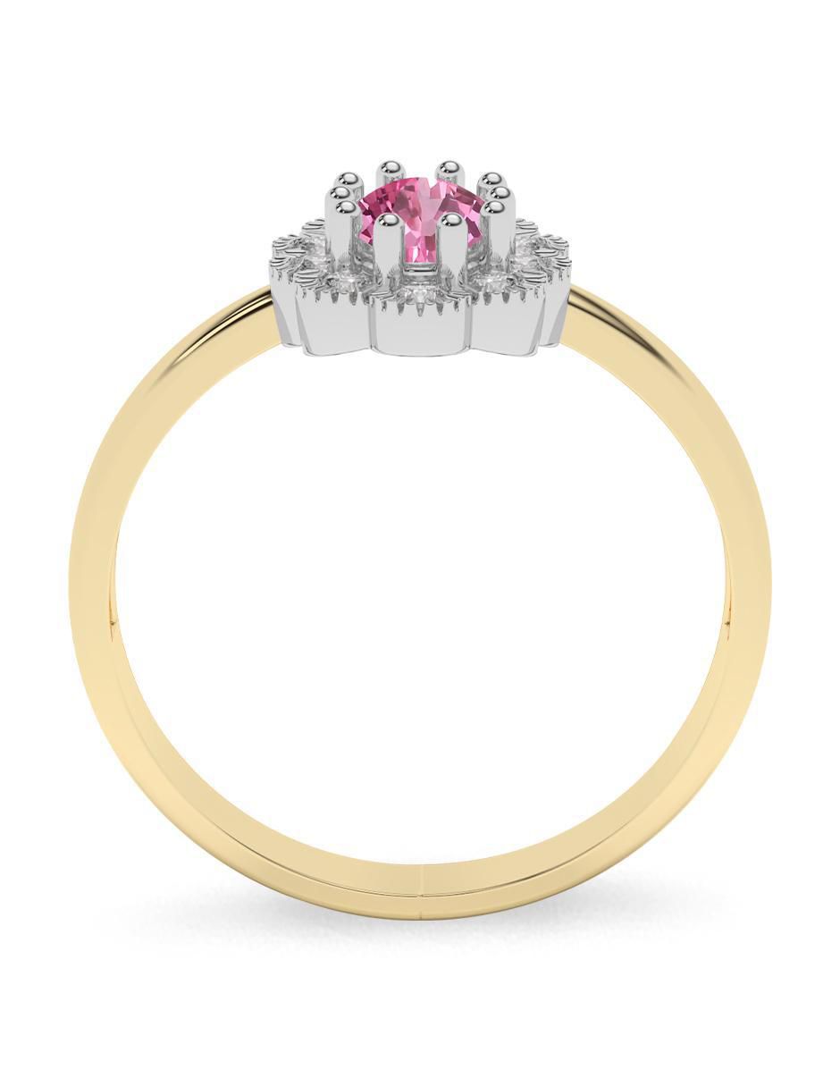 Anillo de compromiso 14 k zafiro rosa 4