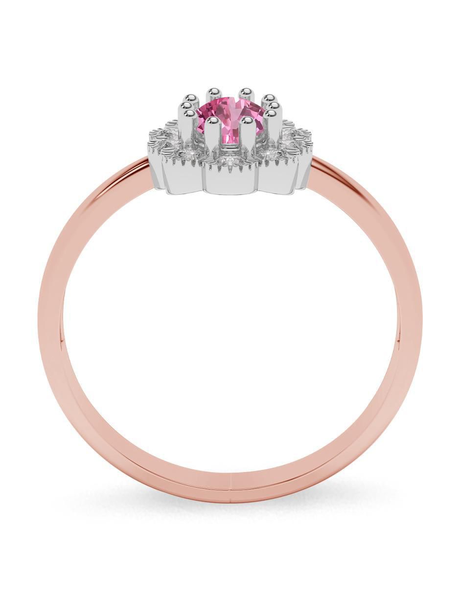 Anillo de compromiso 14 k zafiro rosa 3