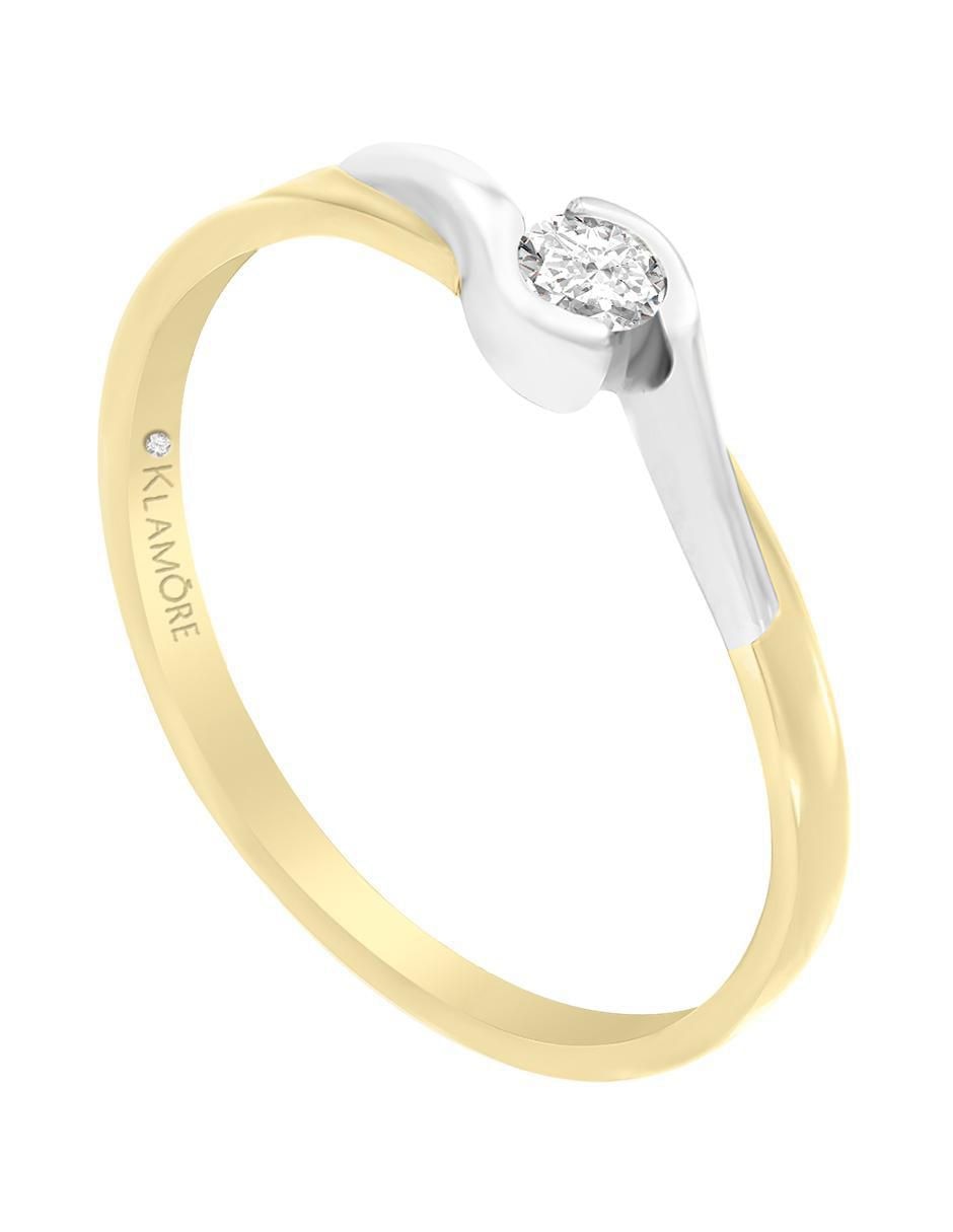 Solitario 14 k Kina diamante 4