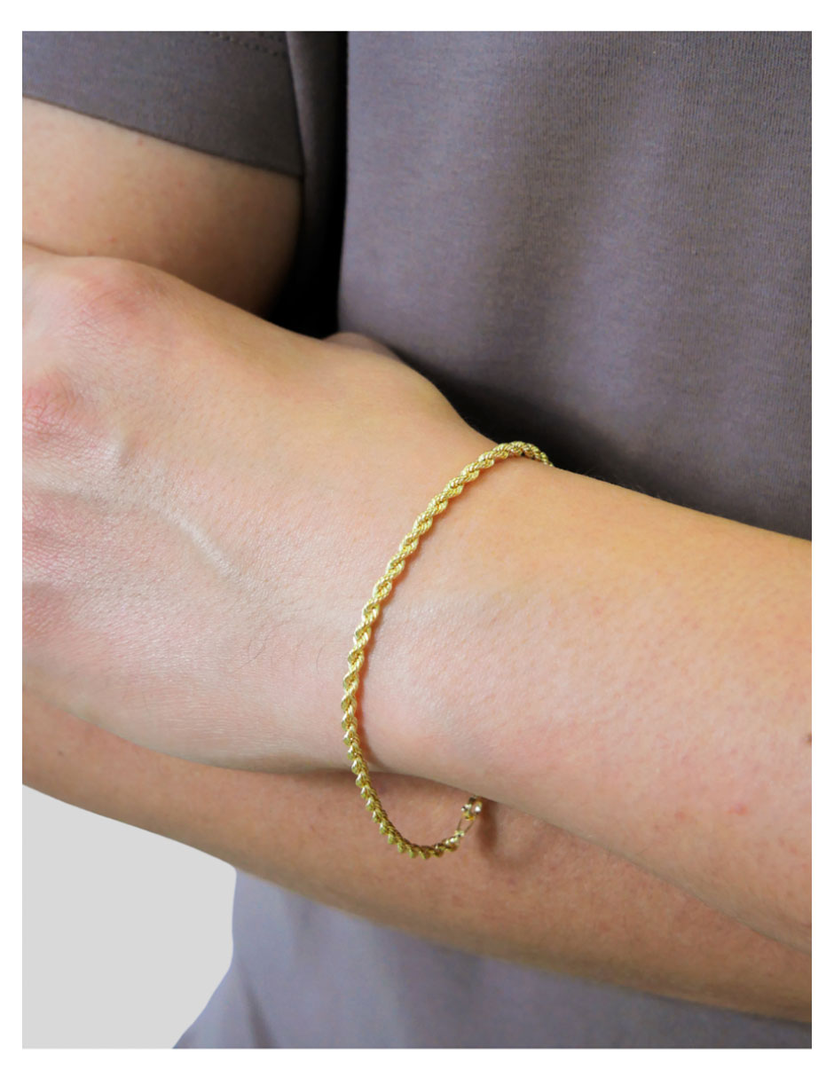 Pulsera de oro amarillo 10 K acabado brillante