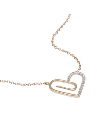 Gargantilla de corazón de oro rosa 10 K