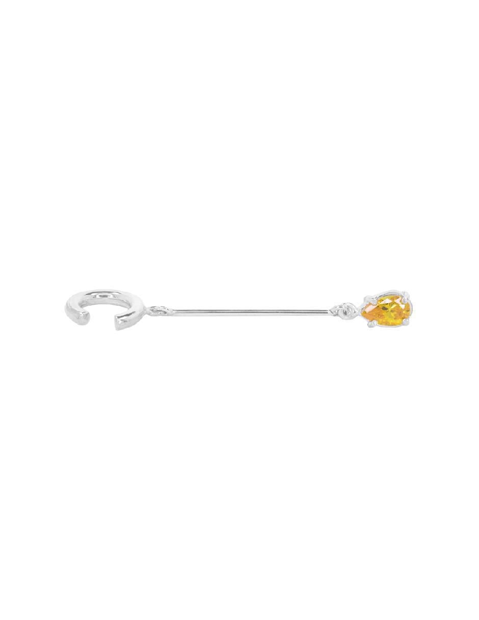 Aretes de gota de plata P 925 con acabado plateado zirconia 3