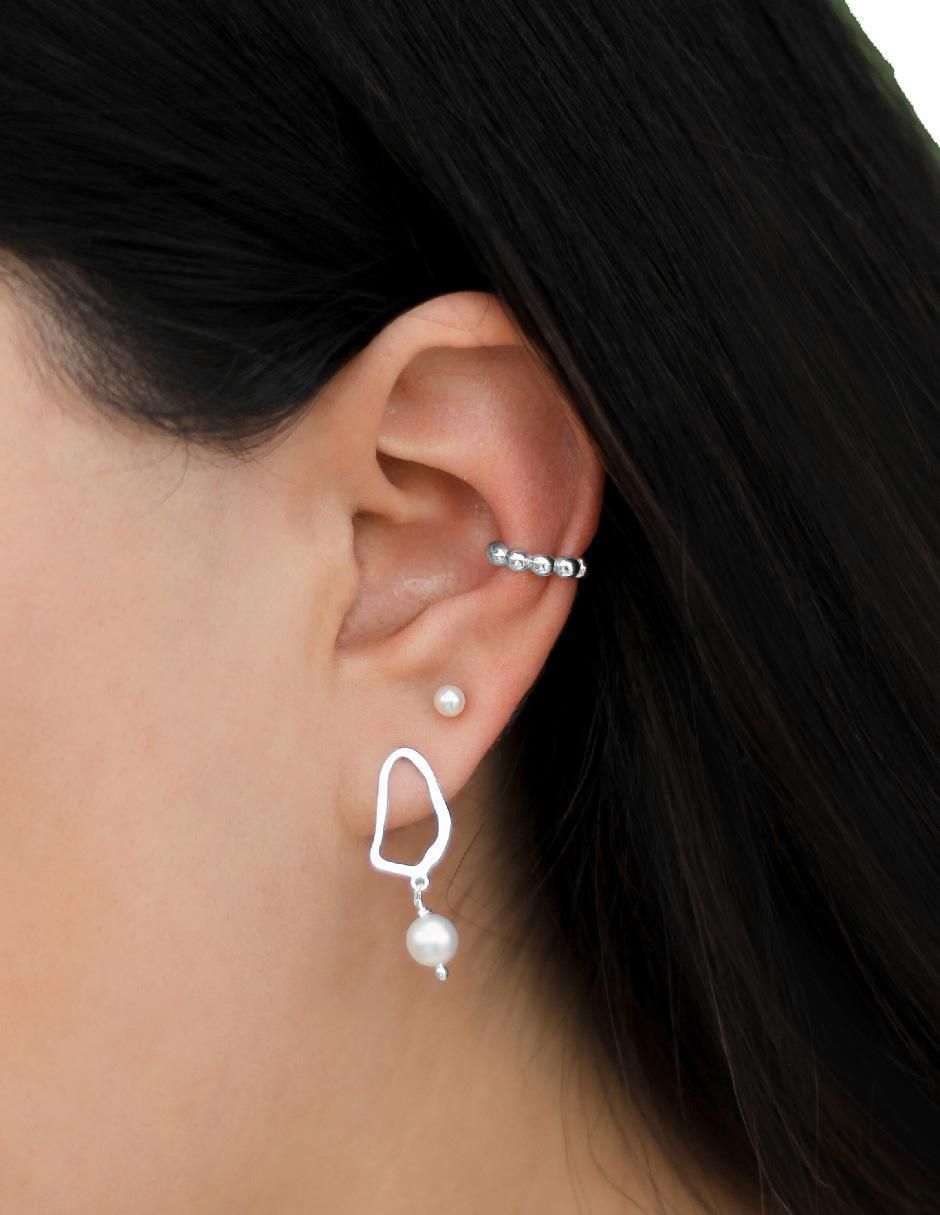 Aretes redondos de plata P 925 con acabado baño de oro 2