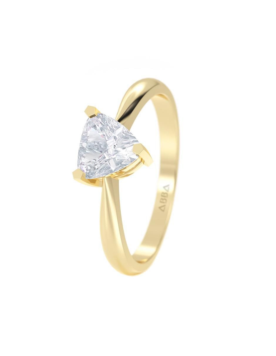 Anillo 14 k de oro zirconia brillante 5