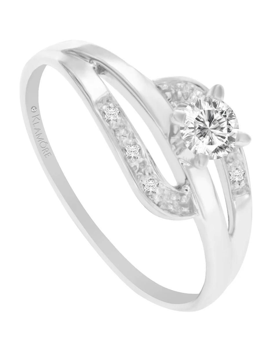 Solitario 14 k Dalia diamante 3