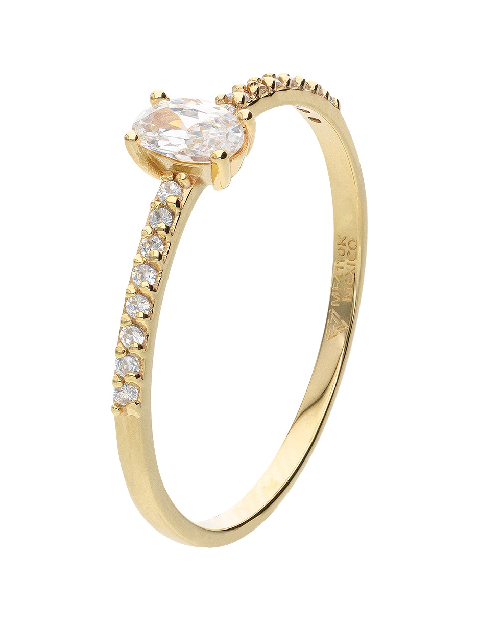 Anillo de compromiso de oro 14 K zirconia 2